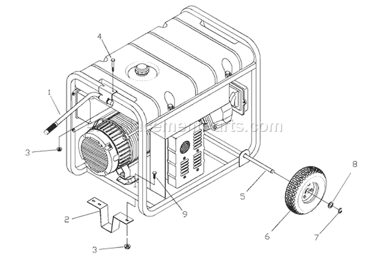 Page D Diagram and Parts List for 1642-2  Briggs and Stratton Generator